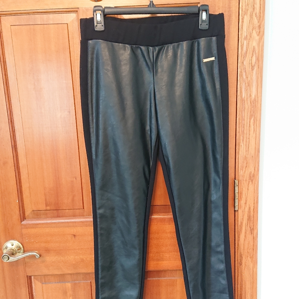 Faux leather and ponte leggings - Kors